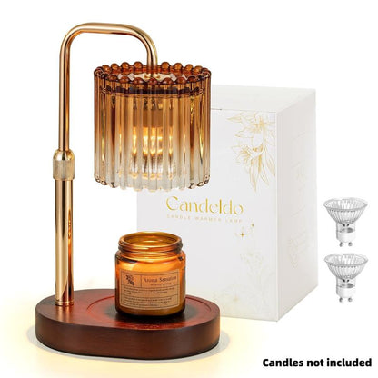 Crystal Vertical Stripe Candle Warmer Lamp with Timer, Height Adjustable Wax Melt Dimmable with 2 Bulbs Modern Bedroom Decor for Women, Home Decoration Home Accessories, Halloween Gifts, Christmas Gifts
