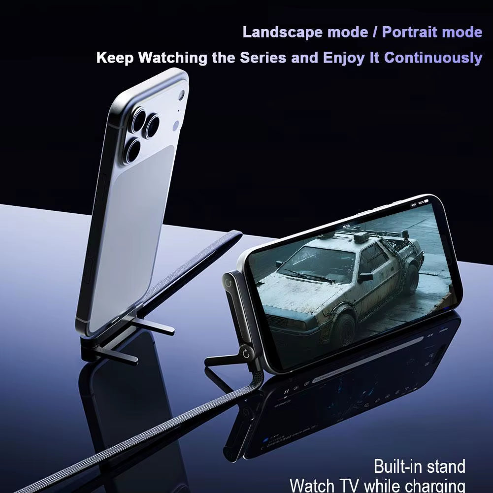 240W Fast Charging Foldable Phone Holder Data Cable Fast Charging Multi Charger Cord with Type C 2-In-1 Foldable Data Cable
