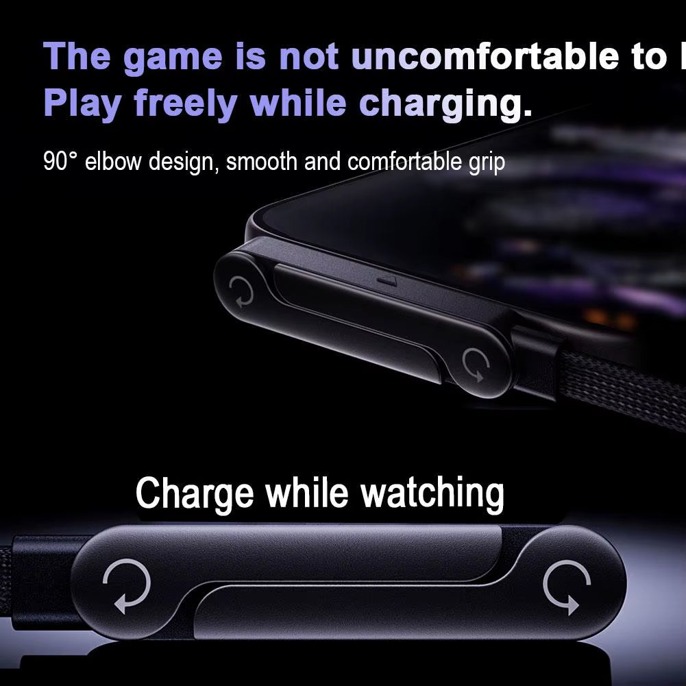 240W Fast Charging Foldable Phone Holder Data Cable Fast Charging Multi Charger Cord with Type C 2-In-1 Foldable Data Cable