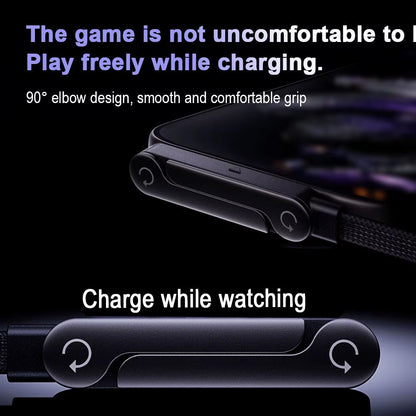 240W Fast Charging Foldable Phone Holder Data Cable Fast Charging Multi Charger Cord with Type C 2-In-1 Foldable Data Cable
