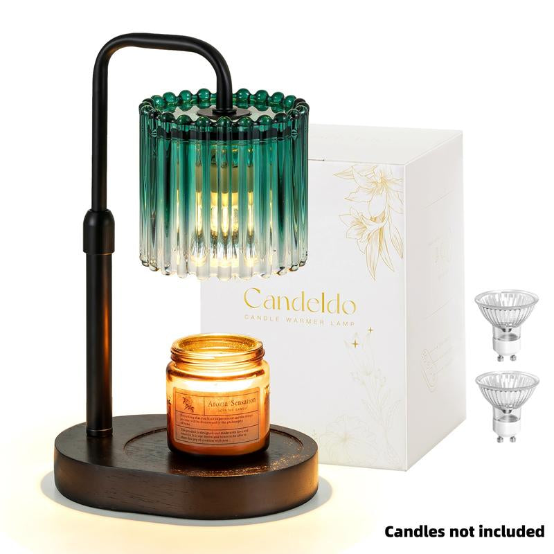 Crystal Vertical Stripe Candle Warmer Lamp with Timer, Height Adjustable Wax Melt Dimmable with 2 Bulbs Modern Bedroom Decor for Women, Home Decoration Home Accessories, Halloween Gifts, Christmas Gifts