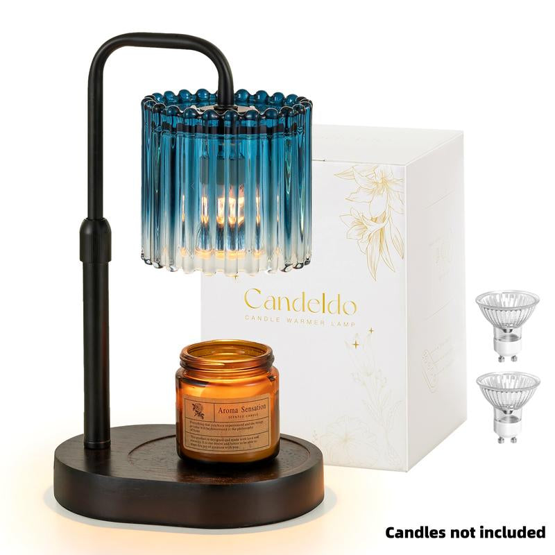 Crystal Vertical Stripe Candle Warmer Lamp with Timer, Height Adjustable Wax Melt Dimmable with 2 Bulbs Modern Bedroom Decor for Women, Home Decoration Home Accessories, Halloween Gifts, Christmas Gifts